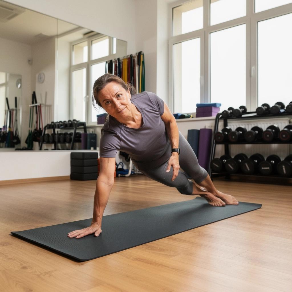 Fitnesz szakember, aki bemutatja a helyes testtartást és mozgásformákat.